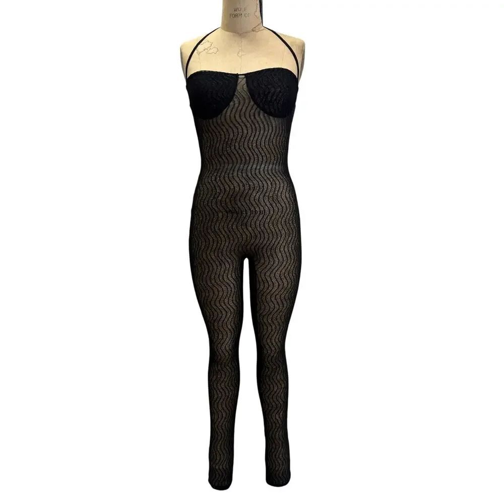 Fashion nova "Fine & Sexy" Mesh
Bodycon Jumpsuit Large